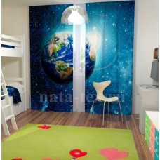 Фотошторы для детской комнаты с эффектом объемного рисунка 3D Звездное небо 155*270см